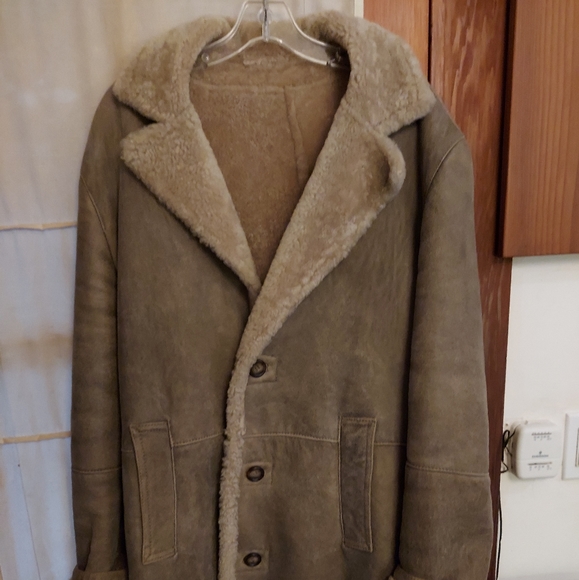 Pal Zileri Shearling Leather Coat 40r